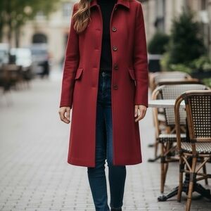 Banana Republic Deep Red Wool Coat